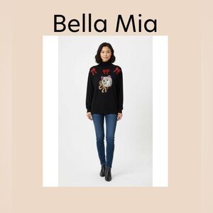 Women’s Sequined Design Long Sleeve Turtleneck Shirt Size 2X